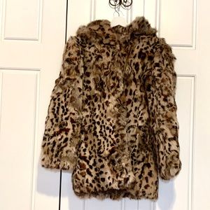 Rabbit fur coat size small